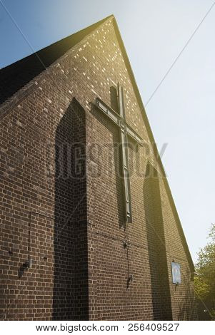 Corby, United Kingdom - September, 01 2018 Old Medieval English Church