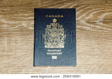Valid Canadian Travel Chip Passport On Display