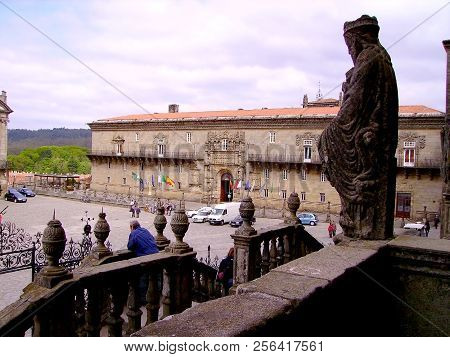 Cathedral Of Santiago De Compostela In Galicia. Spain