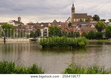 Boeblingen,germany - June 17,2018: The Lake This Is The Lake Of The Public Park.in The Background Yo