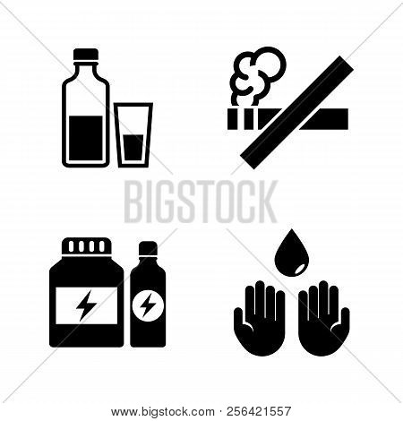 Bad Habits And Hygiene. Simple Related Vector Icons Set For Video, Mobile Apps, Web Sites, Print Pro