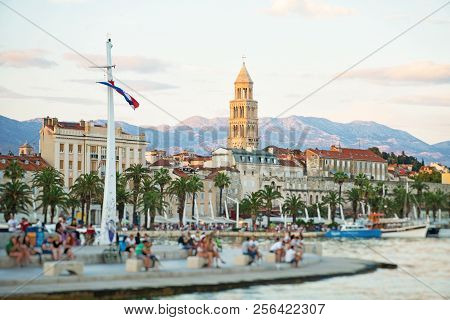 View Of The Diocletian's Palace And Promenade In Split.