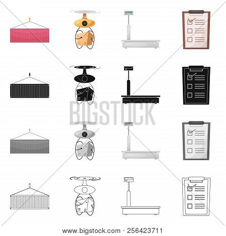 Vector Design Of Goods And Cargo Icon. Set Of Goods And Warehouse Stock Symbol For Web.