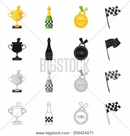 Vector Illustration Of Car And Rally Logo. Set Of Car And Race Stock Vector Illustration.