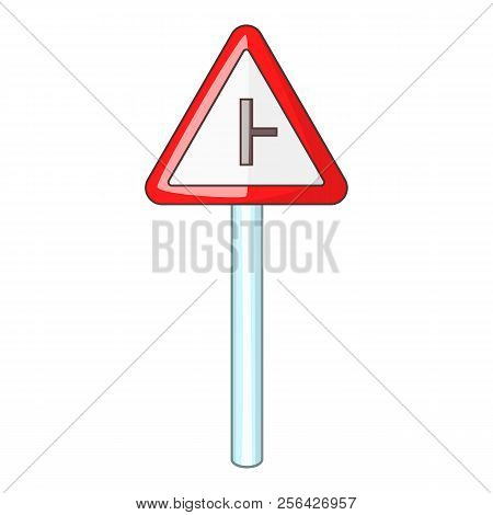 Junction Secondary Road Icon. Cartoon Illustration Of Junction Secondary Road Icon For Web