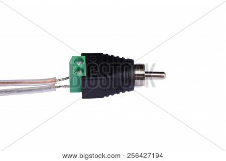 An Adapter That Converts The Terminal For Speaker Wire Into An Rca Type