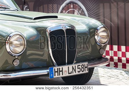 Saalbach-hinterglemm, Austria - June 21 2018: Vintage Italian Car Lancia Lancia Aurelia B 24 From 19