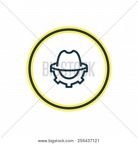 Illustration Of Seo Whitehat Icon Line. Beautiful Advertisement Element Also Can Be Used As Trilby W