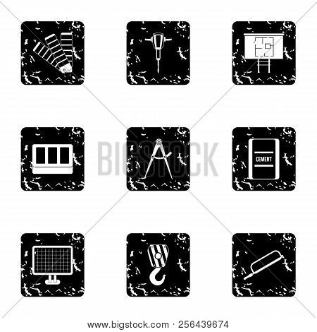 Repair Icons Set. Grunge Illustration Of 9 Repair Icons For Web