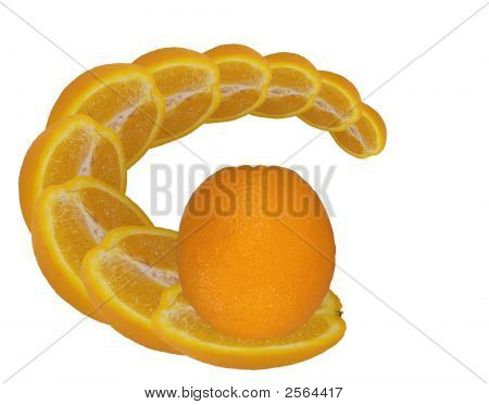 Orange på apelsinskivor