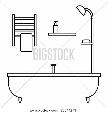 Bath Tube Icon. Outline Illustration Of Bath Tube Vector Icon For Web Design Isolated On White Backg