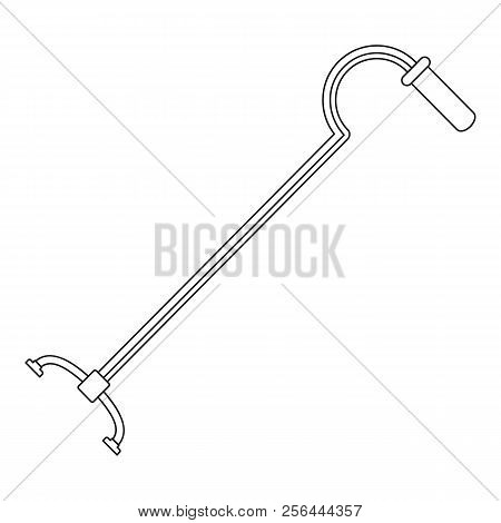 Walking Cane Icon. Outline Illustration Of Walking Cane Vector Icon For Web Design Isolated On White