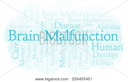 Brain Malfunction Word Cloud. Wordcloud Made With Text Only.