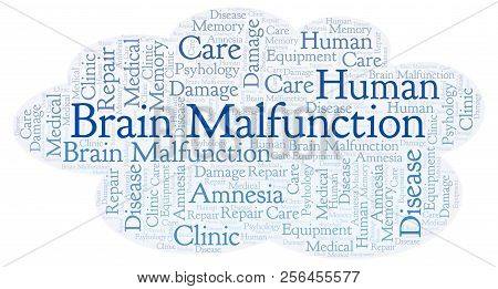 Brain Malfunction Word Cloud. Wordcloud Made With Text Only.
