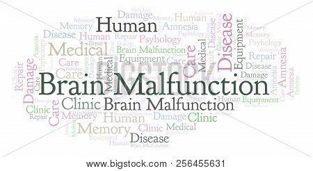 Brain Malfunction Word Cloud. Wordcloud Made With Text Only.