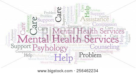 Mental Health Services Word Cloud. Wordcloud Made With Text Only.