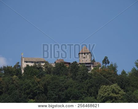 Swiss Hohenklingen Castle In Forest Landscapes At Hill Above European Stein Am Rhein Town In Switzer