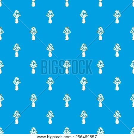 Poison Mushroom Pattern Vector Seamless Blue Repeat For Any Use
