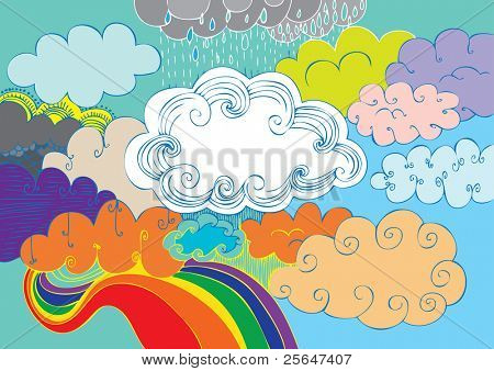 doodle di cielo nuvoloso