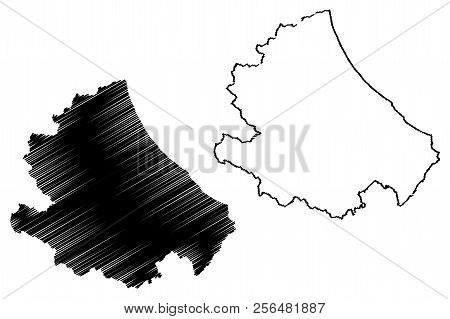Abruzzo (region Of Italy) Map Vector Illustration, Scribble Sketch Abruzzo Map