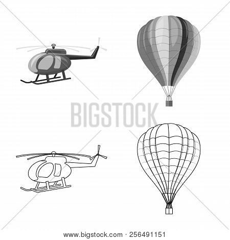 Isolated Object Of Plane And Transport Sign. Collection Of Plane And Sky Stock Symbol For Web.