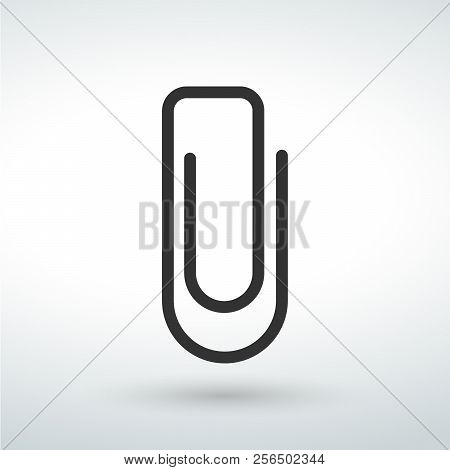 Paper Clip Icon In Trendy Flat Style Isolated On Grey Background