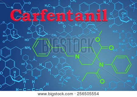 Carfentanil Or Carfentanyl. Chemical Formula, Molecular Structure. 3d Rendering