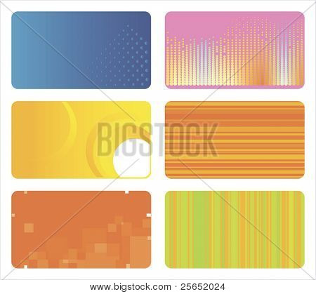 คอลเลกชันของนามบัตรสีสันสดใส