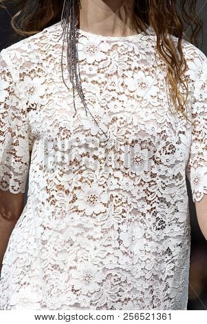 Kyiv, Ukraine - September 3, 2018: Details Of Creation By Designer Anna Arutiunova Seen During Fashi