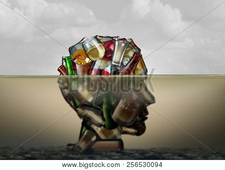 Alcoholism And Alcohol Use Disorder As The Health Risk To An Addiction Of Drinking Alcoholic Beverag