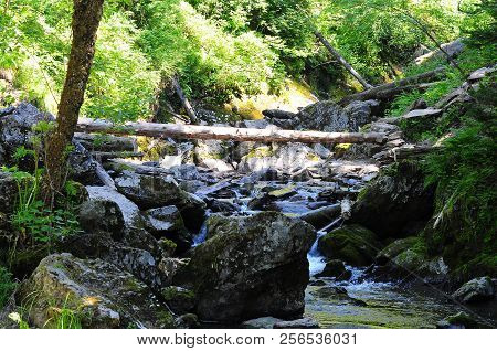 Cascade Of Waterfalls On The Third River. The Republic Of Gorny Altai. Siberia.