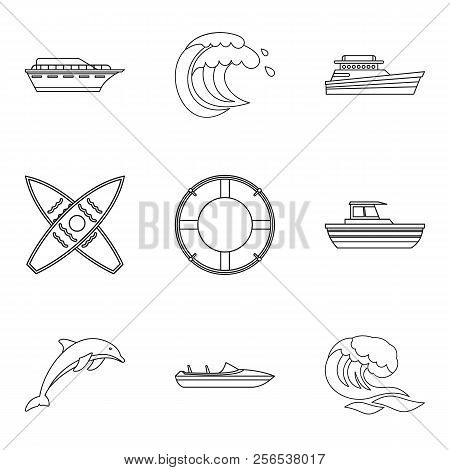 Catchment Icons Set. Outline Set Of 9 Catchment Icons For Web Isolated On White Background