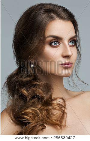 Sensuality Woman Touching By Hand Perfect Skin.