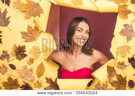 Rain And Umbrella November Concept. Hello Autumn And Autumn Dreams. Hello September. Autumn Sale Or 