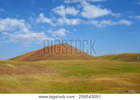 Landscape Between Azhdahak Volcano And Lake Akna In Geghama Mountains Full Of Volcanos, Armenia