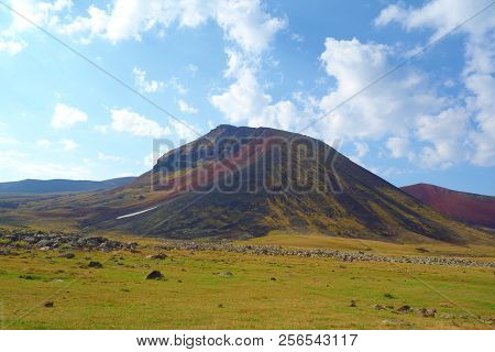 Landscape Between Azhdahak Volcano And Lake Akna In Geghama Mountains Full Of Volcanos, Armenia