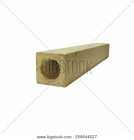 Fireproof products casting processing. Products for use in high modes, lining furnaces, foundry tracts, laboratory glassware,  isolated on white background.