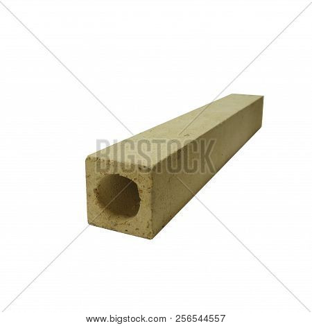 Fireproof products casting processing. Products for use in high modes, lining furnaces, foundry tracts, laboratory glassware,  isolated on white background.
