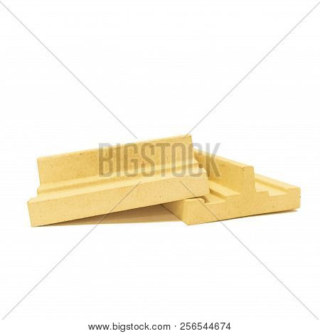 Fireproof products casting processing. Products for use in high modes, lining furnaces, foundry tracts, laboratory glassware,  isolated on white background.