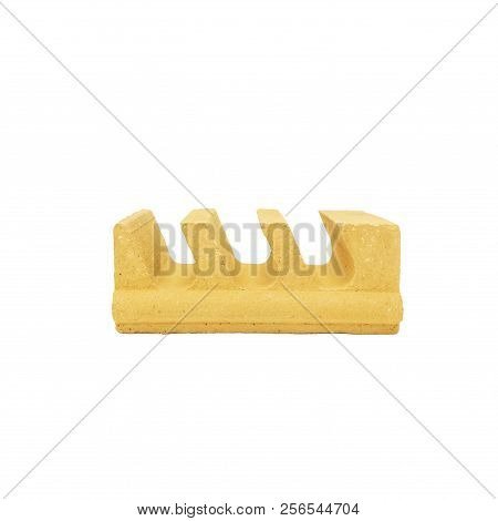 Fireproof products casting processing. Products for use in high modes, lining furnaces, foundry tracts, laboratory glassware,  isolated on white background.