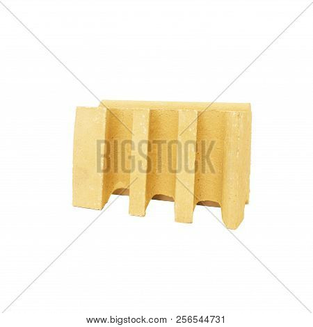 Fireproof products casting processing. Products for use in high modes, lining furnaces, foundry tracts, laboratory glassware,  isolated on white background.