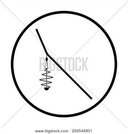 Icon Of  Fishing Feeder Net. Thin Circle Design. Vector Illustration.