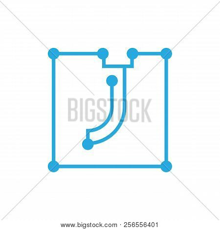 Initial Letter J Blockchain Logo Square Outline Stroke