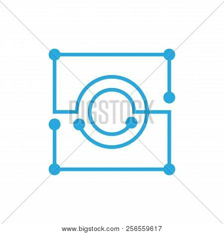 Initial Letter O Blockchain Logo Square Outline Stroke