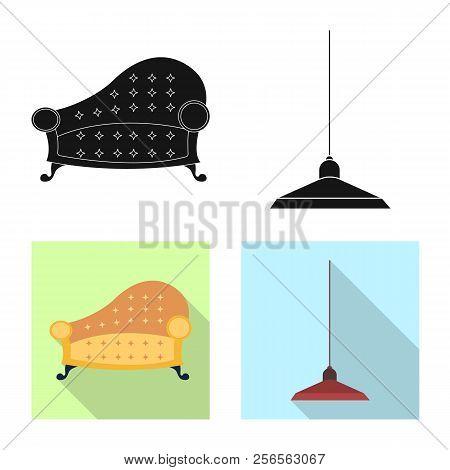 Vector Design Of Furniture And Apartment Icon. Set Of Furniture And Home Stock Symbol For Web.