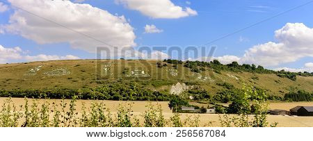 The Fovant Badges Are A Set Of Regimental Badges Cut Into A Chalk Hill, Fovant Down, Near Fovant, In
