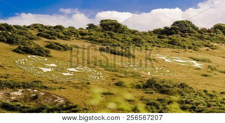 The Fovant Badges Are A Set Of Regimental Badges Cut Into A Chalk Hill, Fovant Down, Near Fovant, In