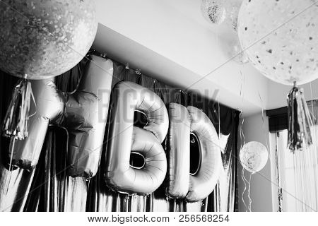 HBD balloons in a birthday party