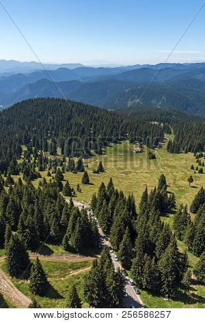 Amazing Landscape Of Rhodope Mountains From Snezhanka Tower Near Ski Resort Pamporovo, Smolyan Regio