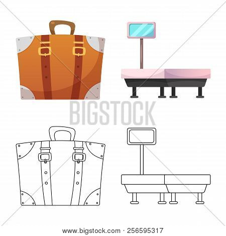 Isolated Object Of Airport And Airplane Icon. Set Of Airport And Plane Vector Icon For Stock.